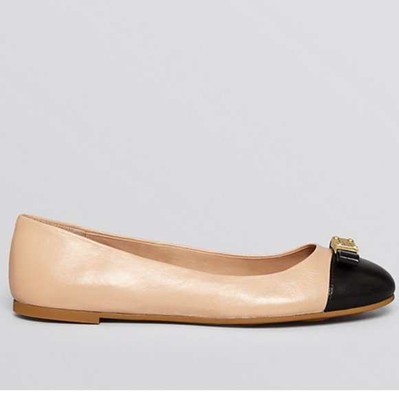 Marc by Marc Jacobs Tuxedo Black and Tan Leather Ballerina Shoes - Picture 3 of 16